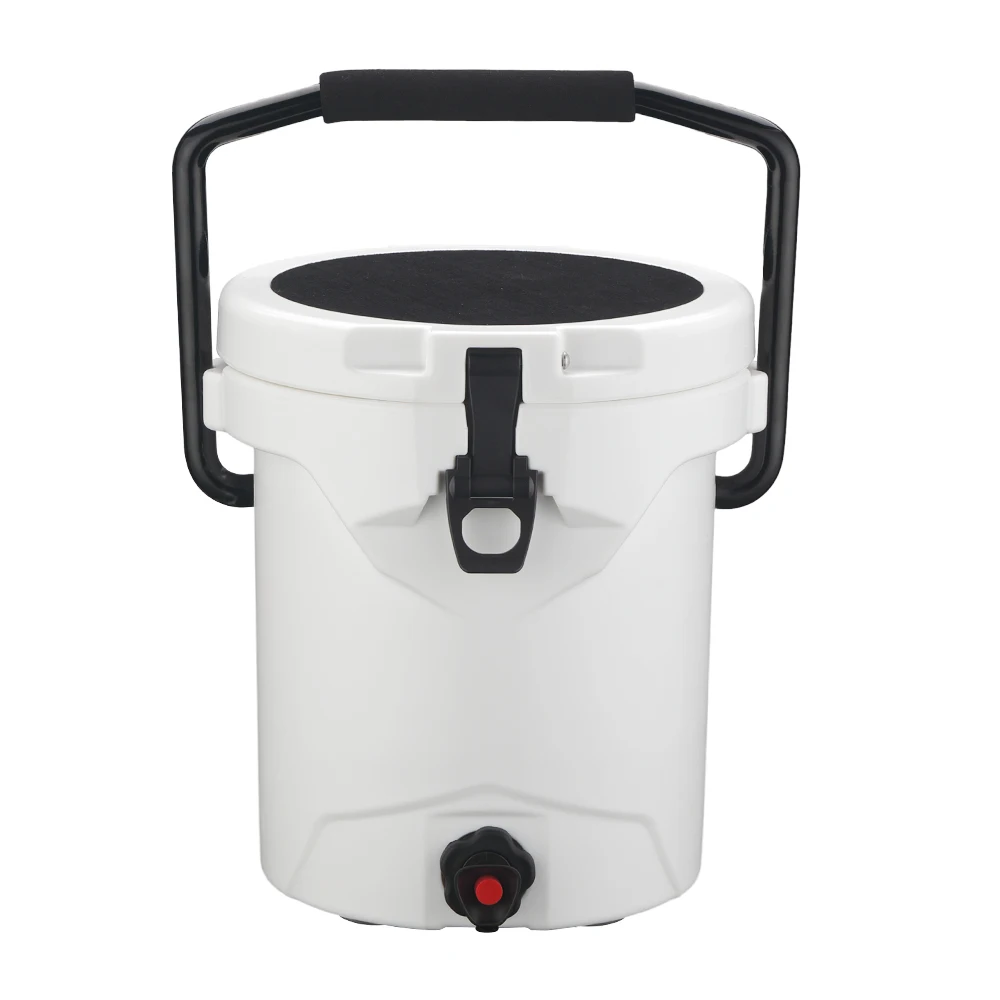 10QT Professional Design White Color Lldpe Pu Material Ice Chest Cylinder Backpack&Portable Cooler Box With Logo Customization