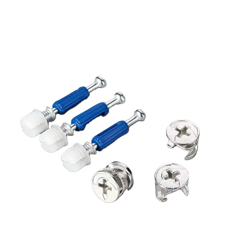 New listing GQK flawless Fitting Mini Fix Cam 3-1 Connector Full Set Excentric Cam Rod Bolt Plastic Dowel Pre-Inset Cabinets