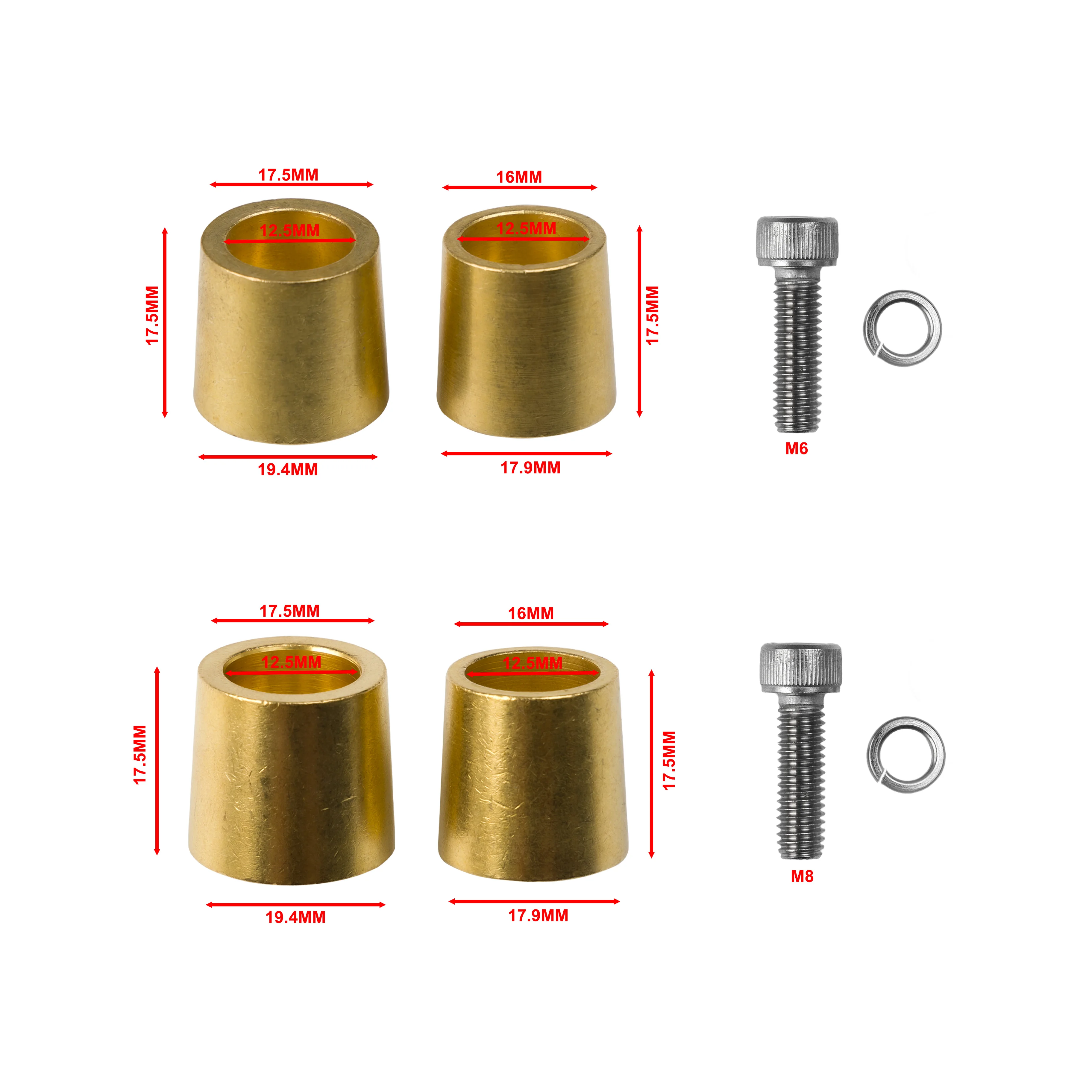 Heavy Duty M6 M8 M10 Auto Car Front H59 Brass Lithium Battery Post Pole Terminal Connectors Adapters with Stainless Steel Screws