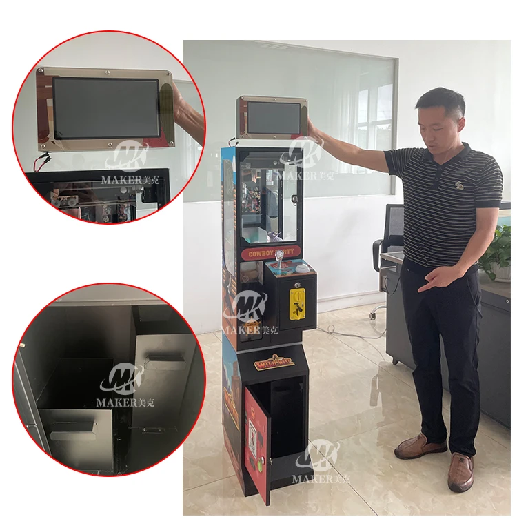 Mini Metal Claw Arcade Prize Vending Game with Joystick Control 220v Small Plush Plastic Doll Machine with Display Mini Maker