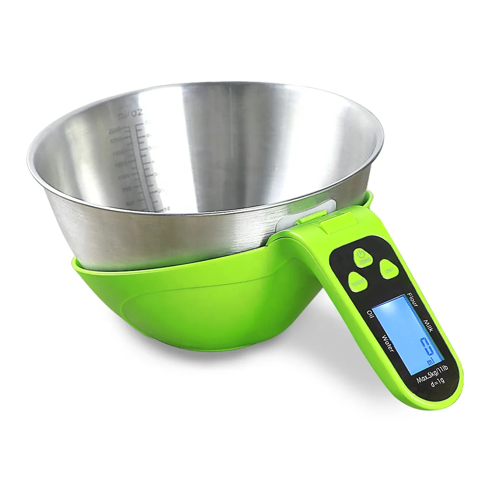 Stainless Steel Bowl New ABS Plastic Measuring Cup Scale for Kitchen 5kg