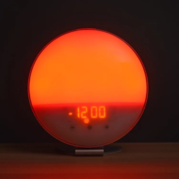 LED Simulated Sunrise Sunset Nature Wake-up Light Sleep Light Alarm Clock Touch App Voice Control Colorful Bedside Night Lights