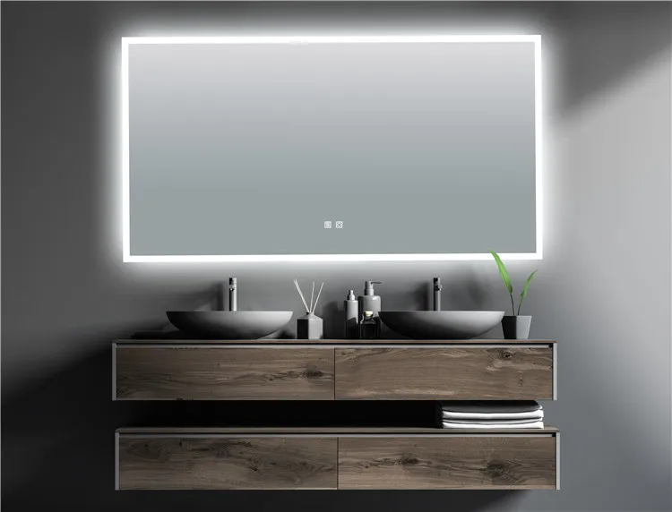 Free standing illuminated bathroom mirrors bathroom fogless smart led mirror