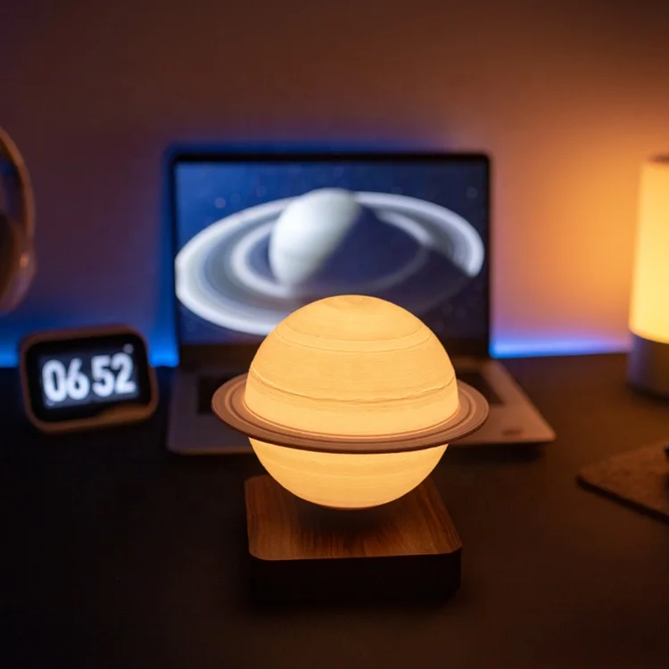 Nordic Creative Luxury Design Living Room Soft Light Magnetic Levitating Floating Saturn Table Lamp