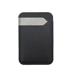 Strong Magnet Two Card Slots Custom Color Logo Foldable PU Leather Magnetic mobile phone wallet case card holder