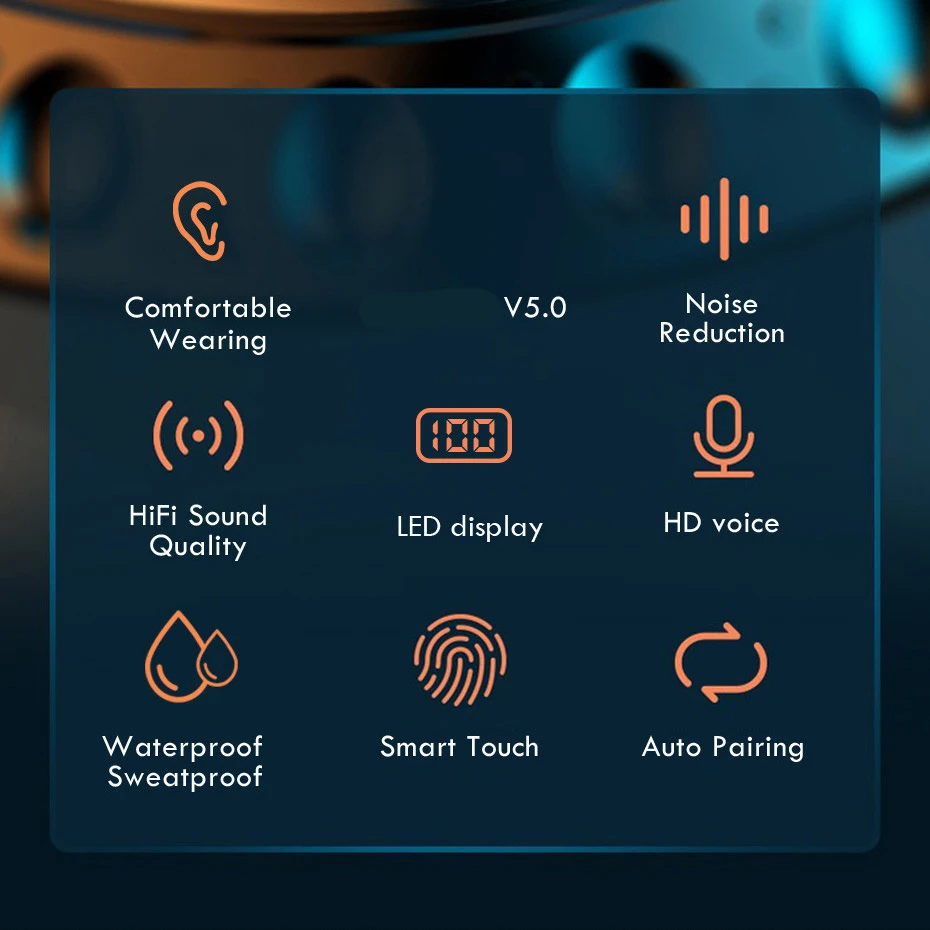 TWS F9-5C Wireless Earbuds Sports Waterproof Mini 5.0 Gaming Headsets Headphones 2000mAh Led Display