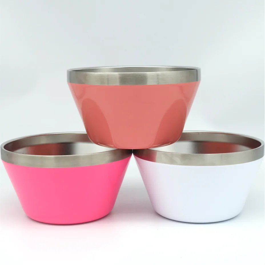 Eco-friendly stainless steel bowl reusable bpa free 1500ml food container double wall bowls