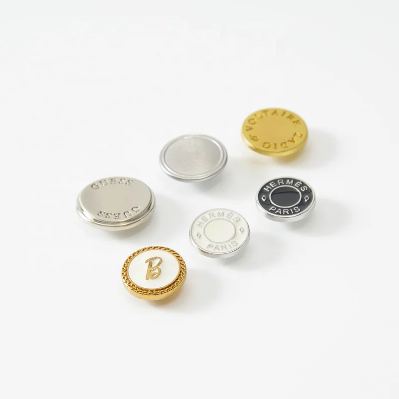 YHG Oeko-Tex Decorative Custom Logo Embossed Golden Sewing Botones Zinc Alloy Brass Shank Metal Button for Coat Jacket