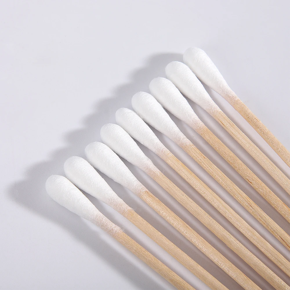 Hospital tools medical use longer single header cotton buds bamboo cotton swab in bulk sterile packages cotton buds