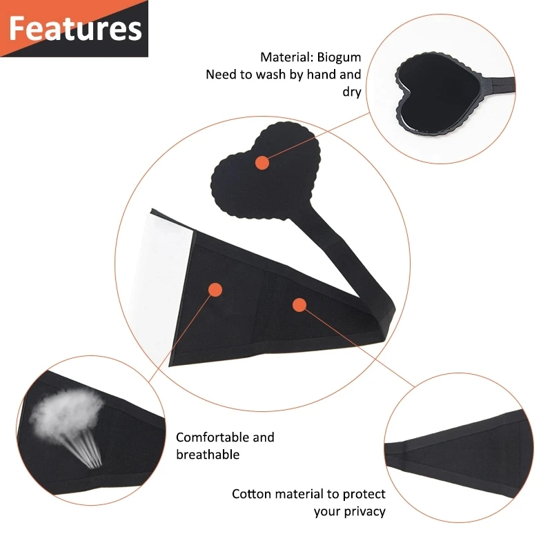 Butterfly Shape Seamless Black Sticky Invisible C String Underwear