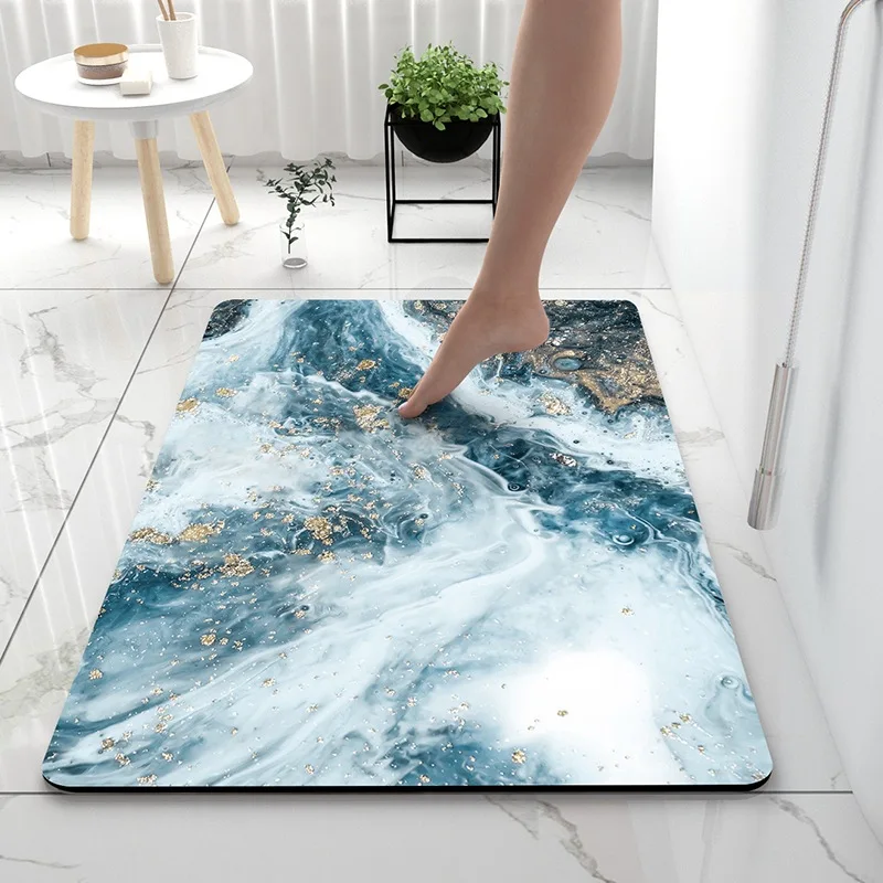 Luxury Non slip Carpet Soft Rug Bathroom Mat Diatomite Mat Super Absorbent Floor bath Mat