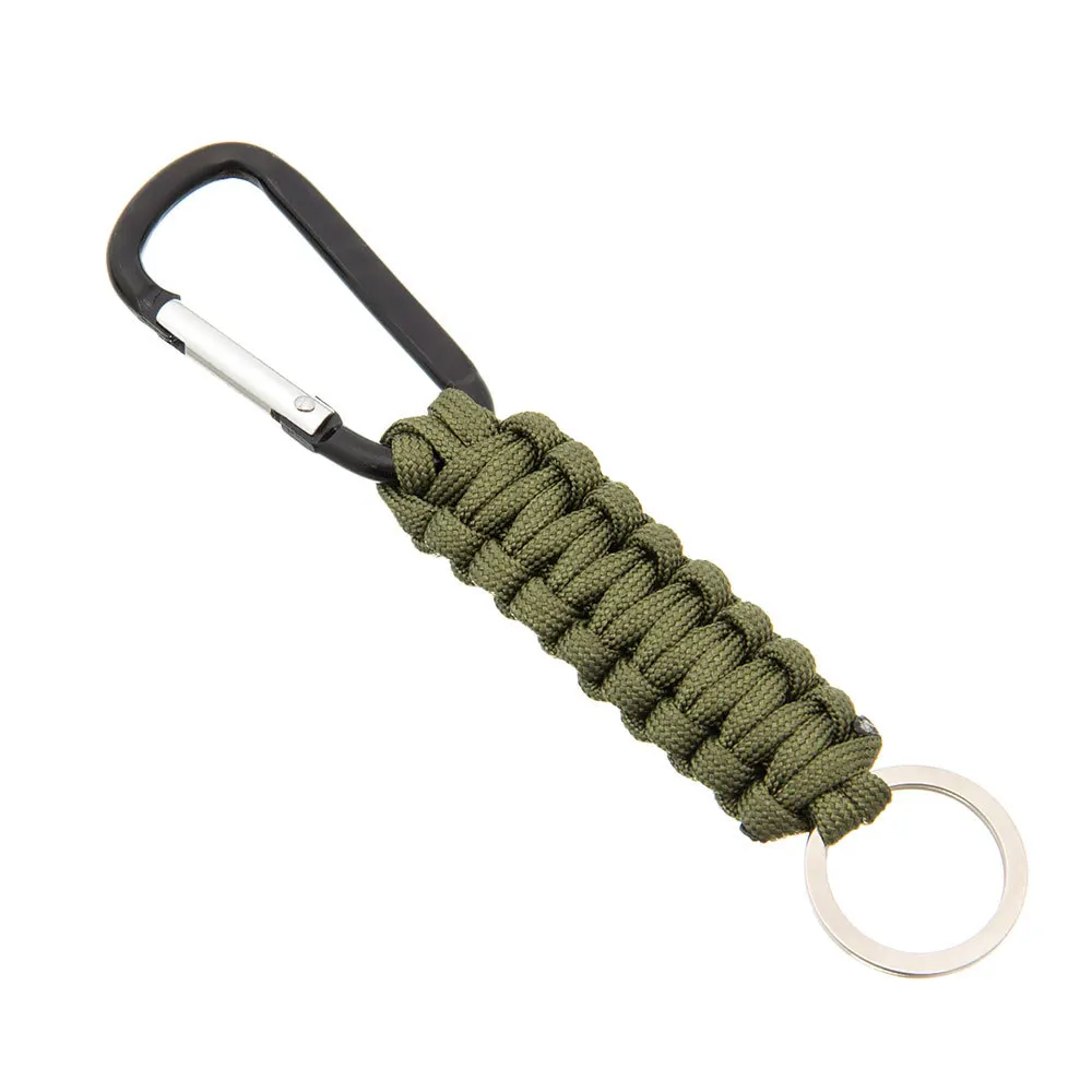 Wholesale Hand-woven Survival Paracord Carabiner Keychain Promotional Paracord Keychain With Carabiner