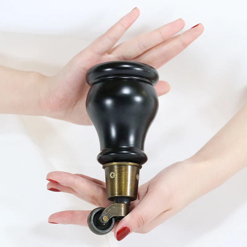 Wejoy 2024 new can be moved furniture wood leg with casters wooden legs for furniture