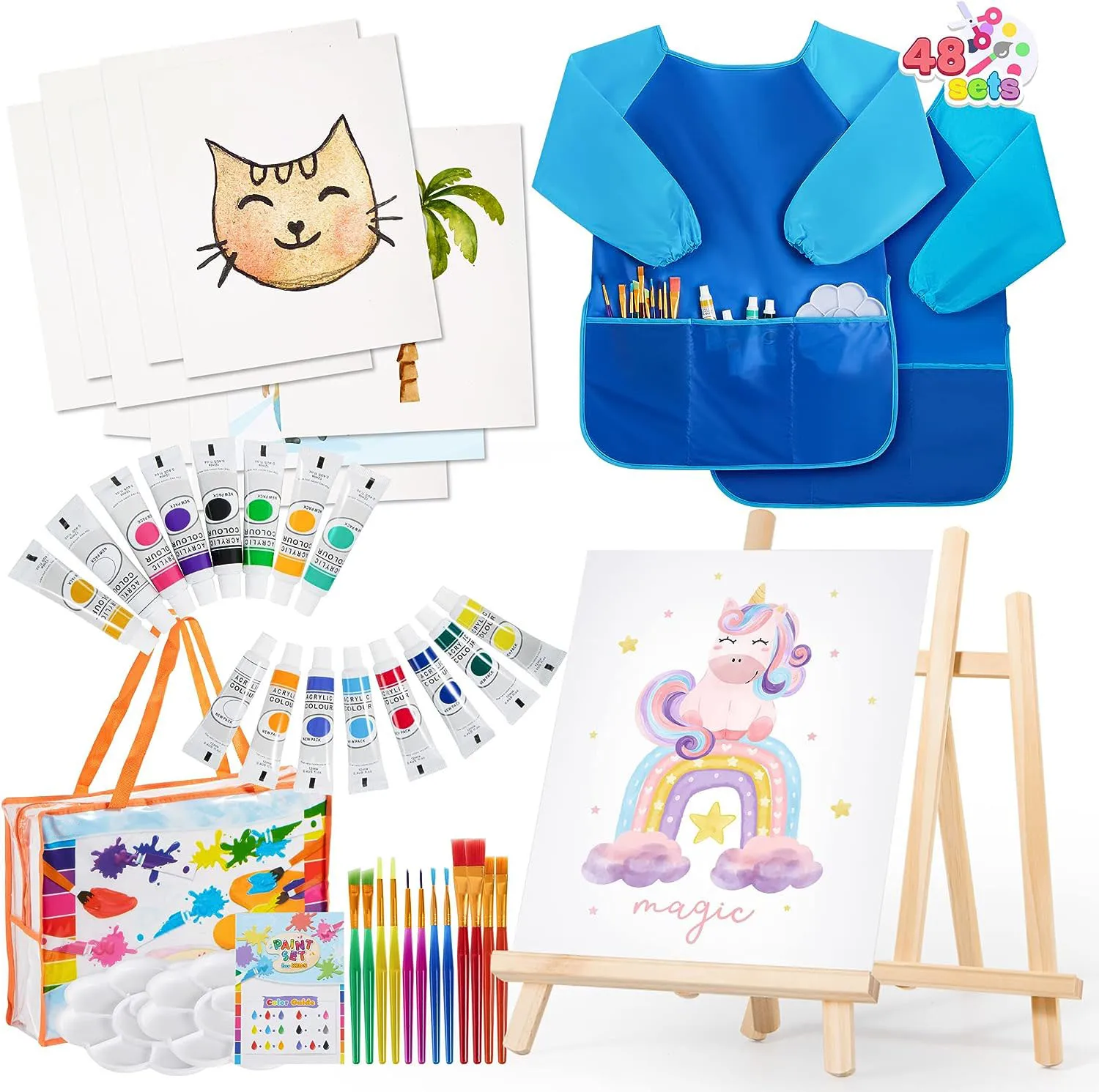 48 pieces painting for kids christmas gifts painting tools for kids non toxic paint for kids