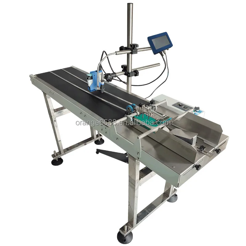 Desktop Conveyor Belt Continuous Bottles Online Inkjet Batch Expiry Date Code Printer Machine