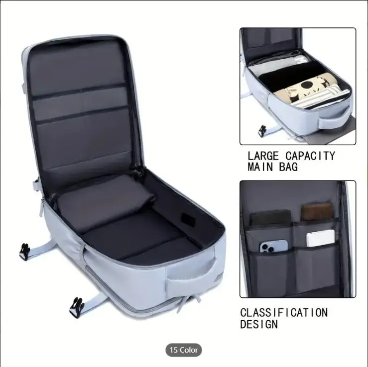 large capacity travel backpack with shoe compartment,lightweight laptop daypack with charging port,fashion travel computer bag