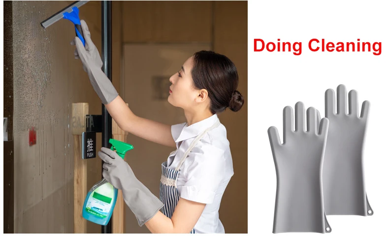 Silicone Magic Dishwashing Gloves Reusable Silicone Washer Gloves
