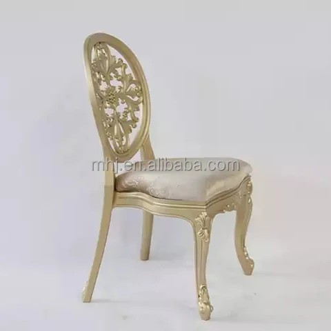 stackable gold round back ghost louis banquet wedding chair