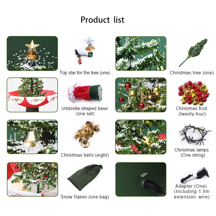 Arbre de noel high quality Decorated  Led Lighted snowing musical Christmas tree