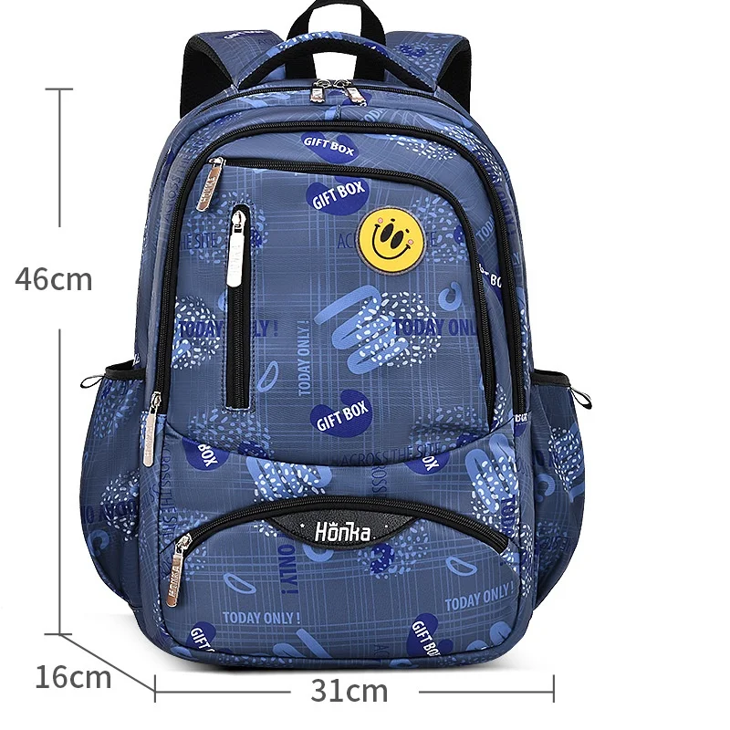 2024 fashion simple student school bag multi-layer easy to store large capacity portable shoulder bag