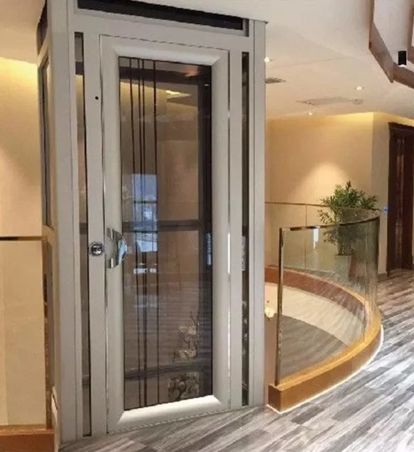 8 Floors Residential Elevators VVVF Glass Type Gearless Traction Complete lift