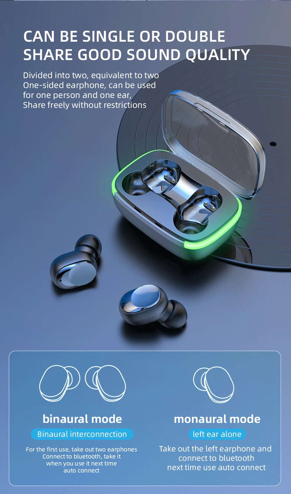 Y60TWS Earphones Blue tooth Wireless Headphones Touch Control Mini Sports Headset Noise Reduction Earbuds For Redmi Xiaomi