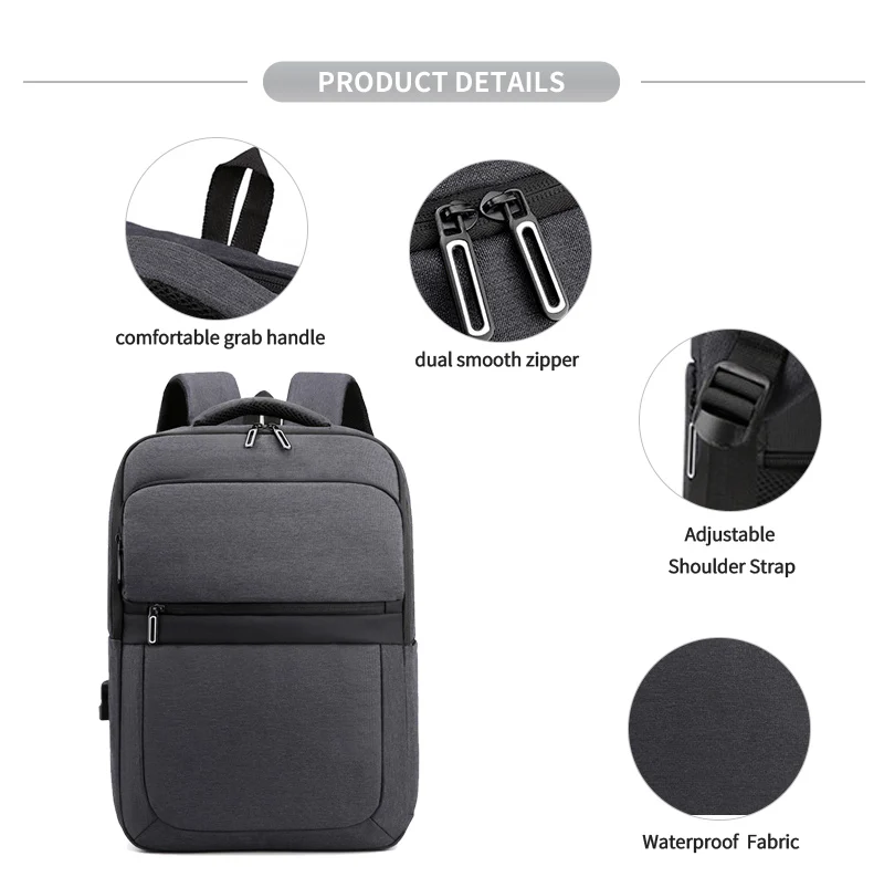 FULIYA New 15.6 Inch Computer Back Pack for Man Waterproof Designer High Quality Bag USB Laptop Backpacks