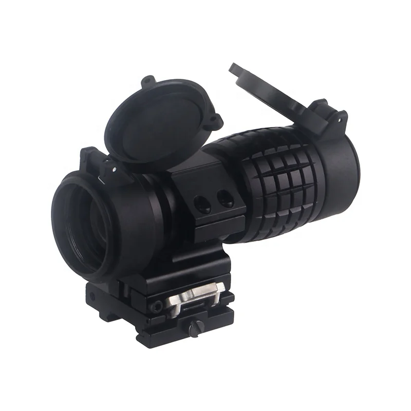 Mzj Optics tactical 3x magnifier lens with flip to side mount for hunting magnifier scope