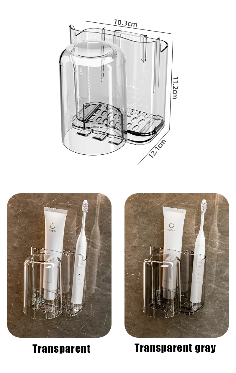 Choice Fun Toothbrush holder bathroom mouthwash toothbrush cup bathroom wall mounted non perforated cup holder