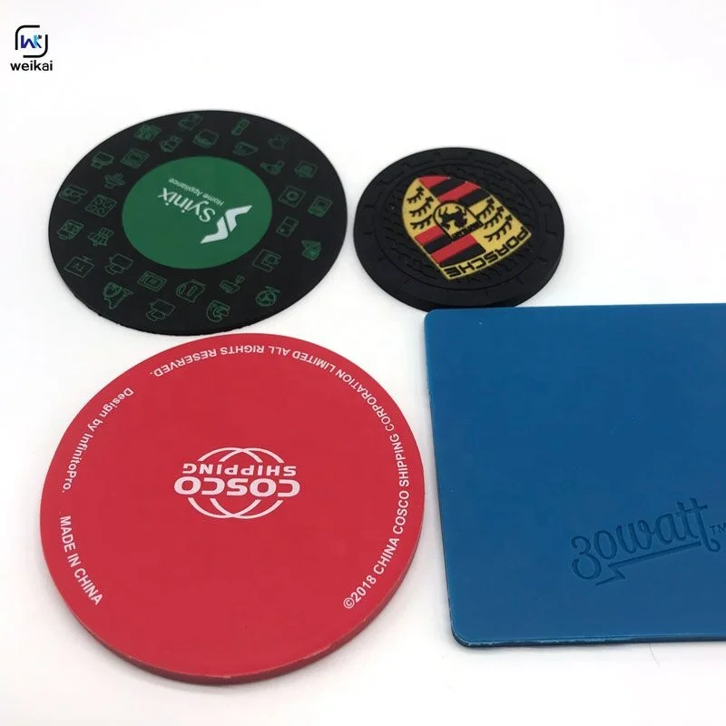 cool silicone/rubber/pvc coaster customized print anti-slip & heat resistant mat beer mat