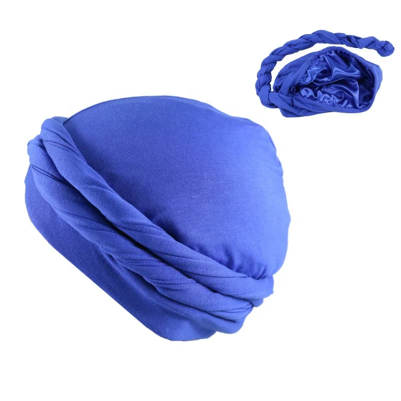 Satin Lined Muslim Turban Hat Hair Headwear Breathable Turban For Men