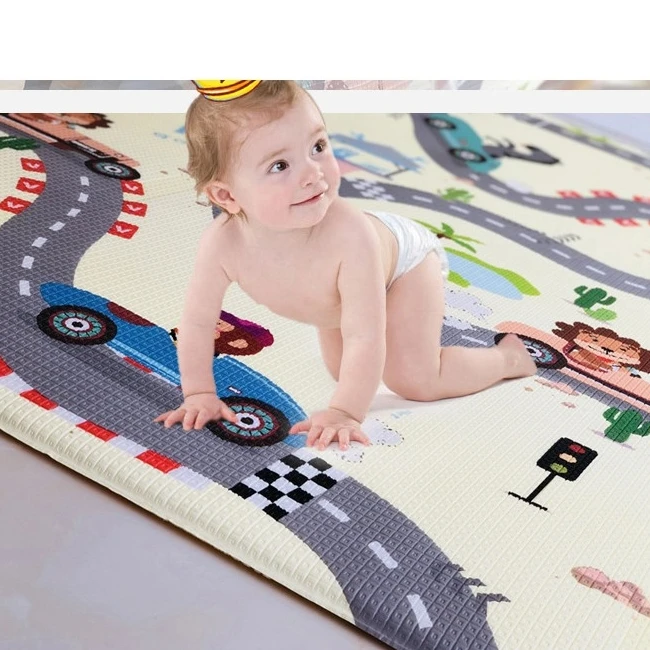 Hot Sale Double Sided Play Mat Eco-friendly PU Roll Play Mat for Baby