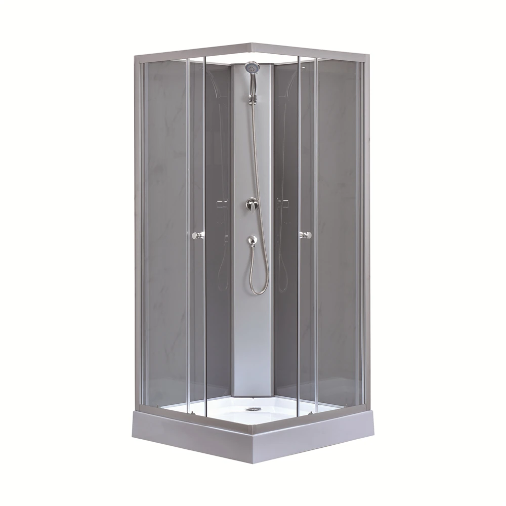 White Acrylic Base Back wall Sliding Cabin Cubicle Bath Glass Door Aluminium Complete Enclosed Shower Room Shower Enclosures