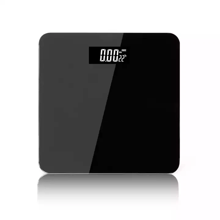 LED Display Bathroom Scale Weighing Scale Glass 2 AAA Power Battery Pattern Bathroom Health Tray Easy Storage