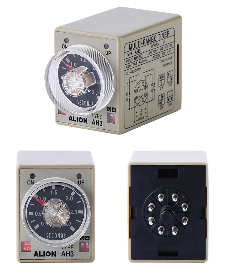 AH3-1 220VAC adjustable miniature mechanical electric anly multi voltage timer relay