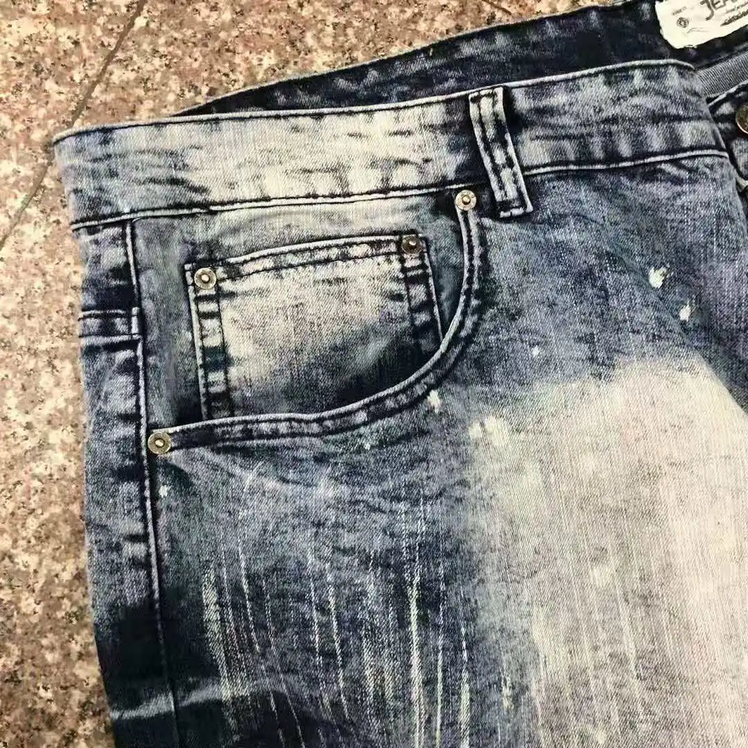 China Stock Lot China design jeans shorts for man korean jeans ripped shorts loose oversize denim shorts