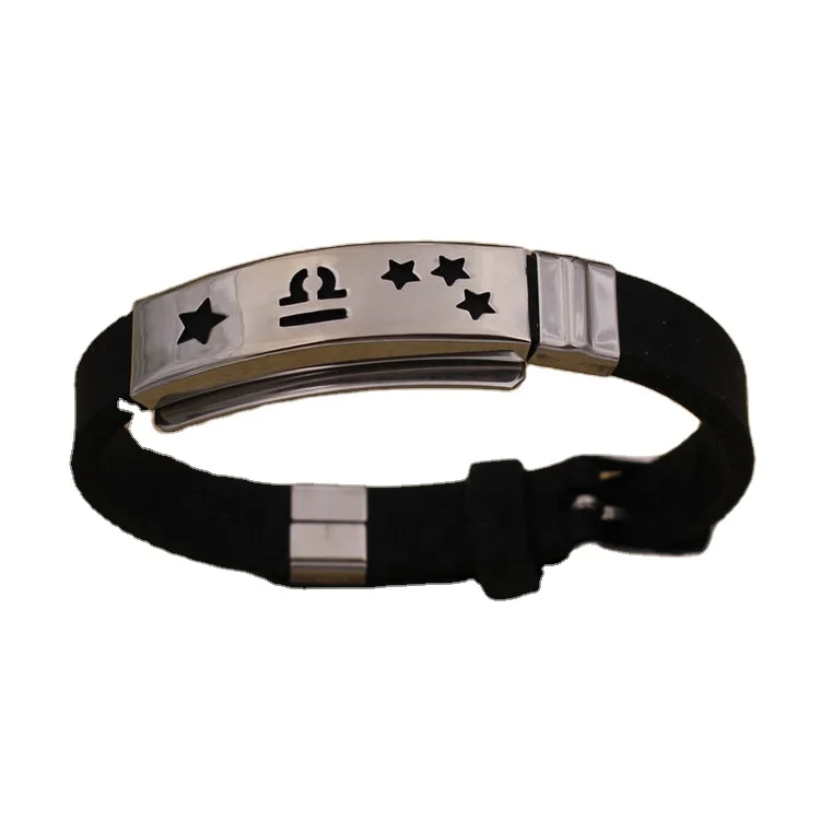 New Product Stainless Steel Silicone Cable Bracelets Wristband Men Adjustable Bracelet