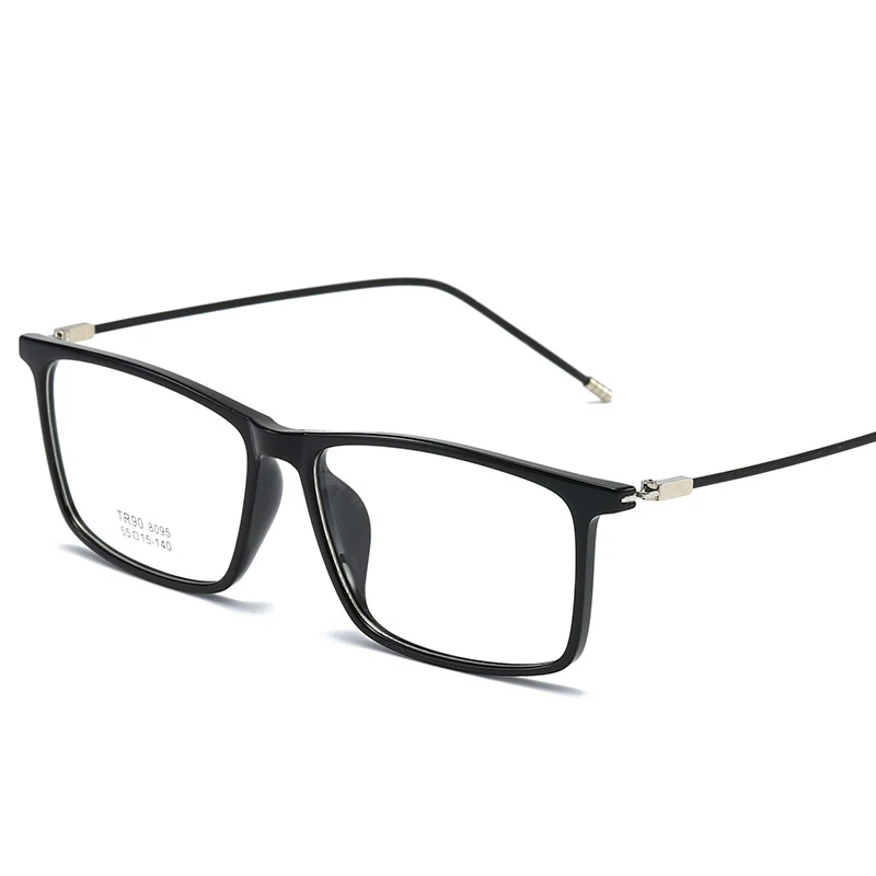Cheapest Square large frame thin face eyeglasses men fashion wild transparent color TR90 optical glasses