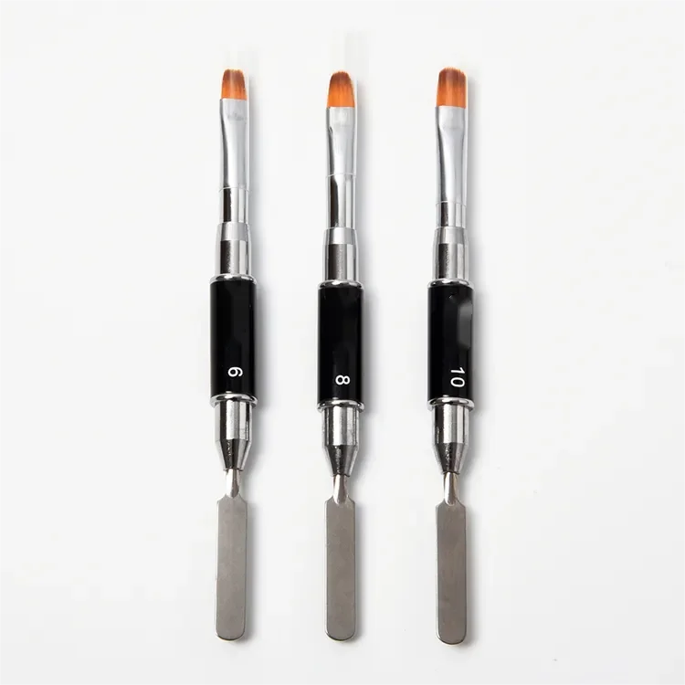 3 size styles kolinsky nail brush 6 8 10 case art metal handle gel nail brush set private label kolinsky nail polish brush