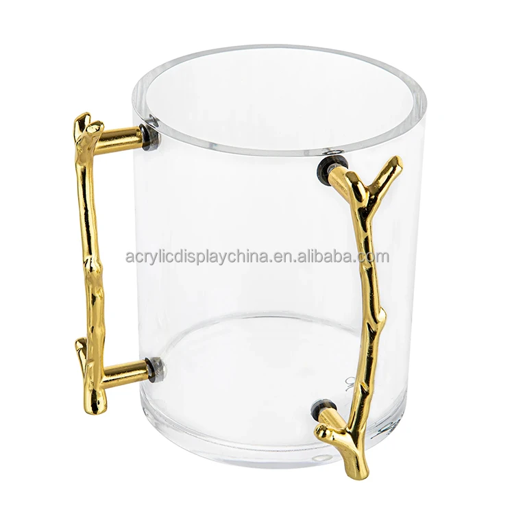  MetaLucite Twig Washing Cup branch lucite washing cup with gold handles Judaica Acrylic