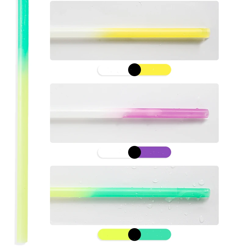 
PP color changing straw, reusable temperature change plastic drinking straws 