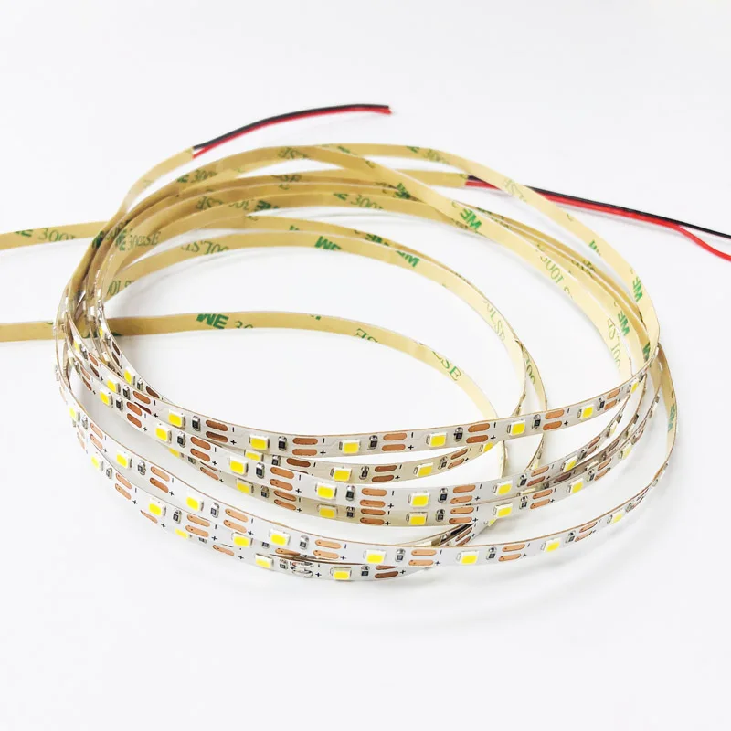 12V SMD2835 60led per meter flexible led strip light 5mm PCB led tape light white light cuttable each led