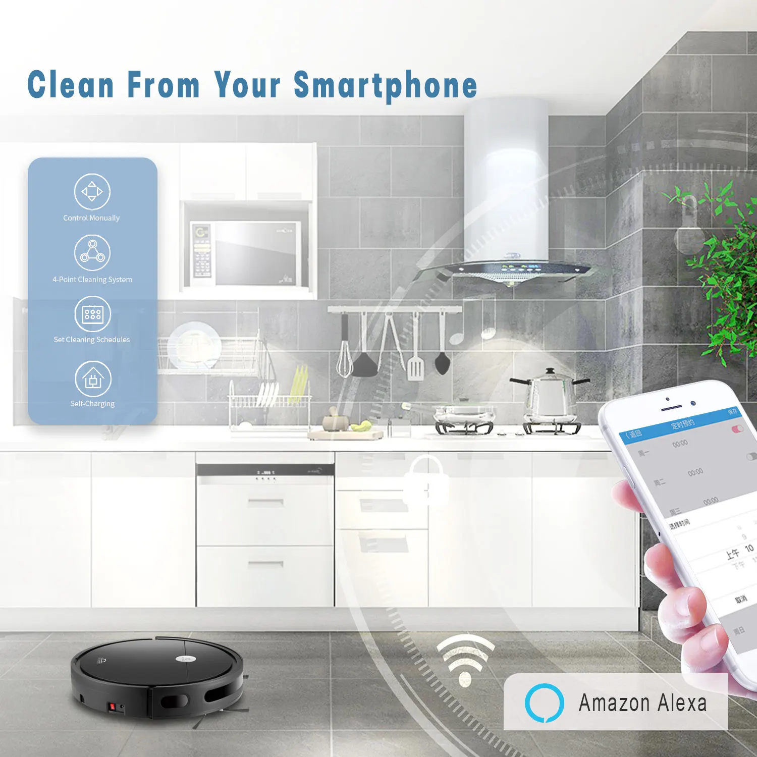 Anto Robot Vacuum Cleaner Cleaning Aspiradora Mop Sweep Machine for Home Appliances Wet and Dry Robotic