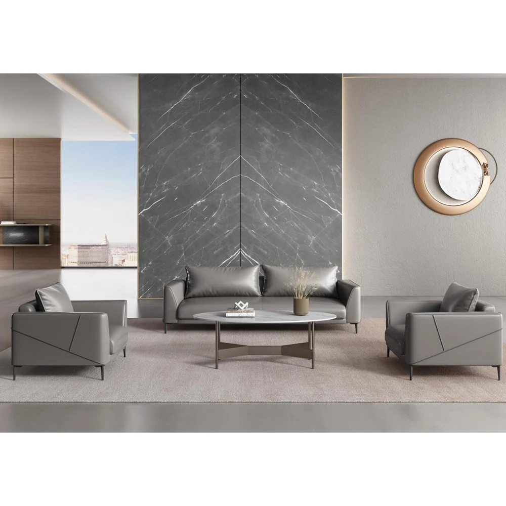 Commercial Furniture Office Reception Sofa Set Public Area Waiting Room Leather Modular Modern Office Sofas