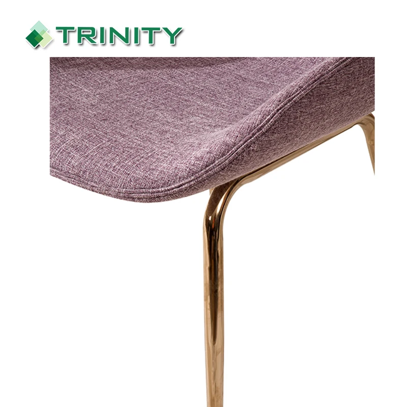 Modern fabric upholstered hotel restaurant dining chairs with stainless steel legs