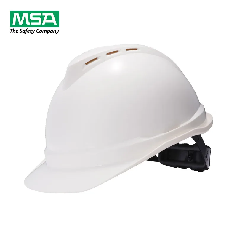 MSA Safety helmet V-Gard500 ABS breathable cap lining 4 point safety helmet Y-shaped chin strap with two-color logo printing