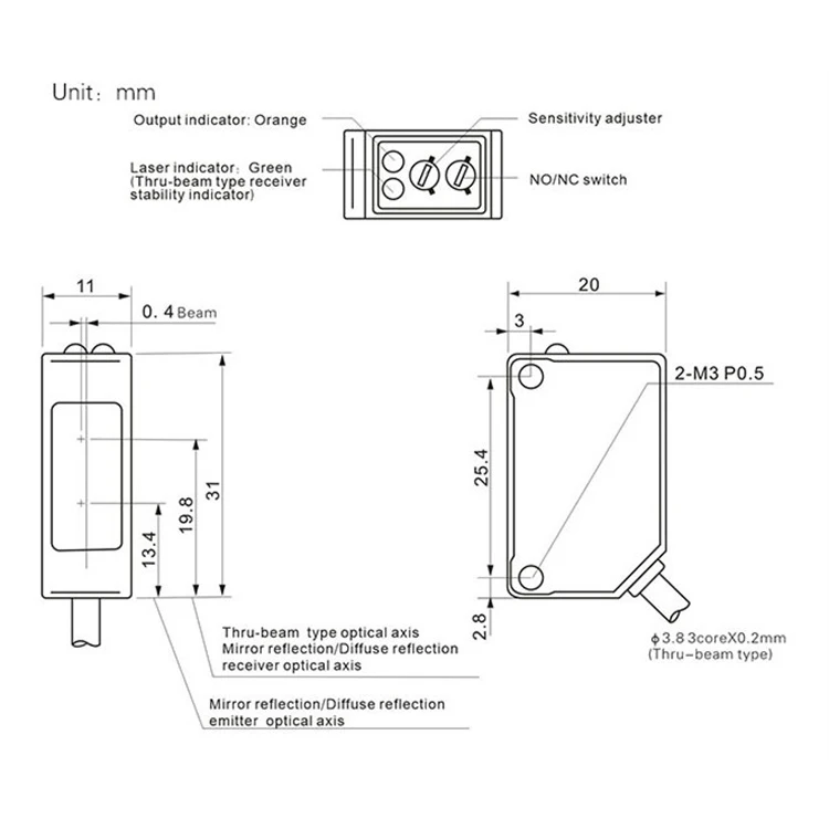 Sense ELC-TM30N Универсальный квадратный датчик обнаружения высоко движущихся объектов