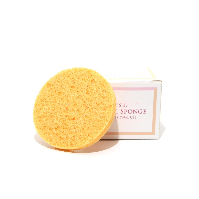 Natural Soft Round Wood pulp Compressed Cellulose Facial Cleaning Sponges