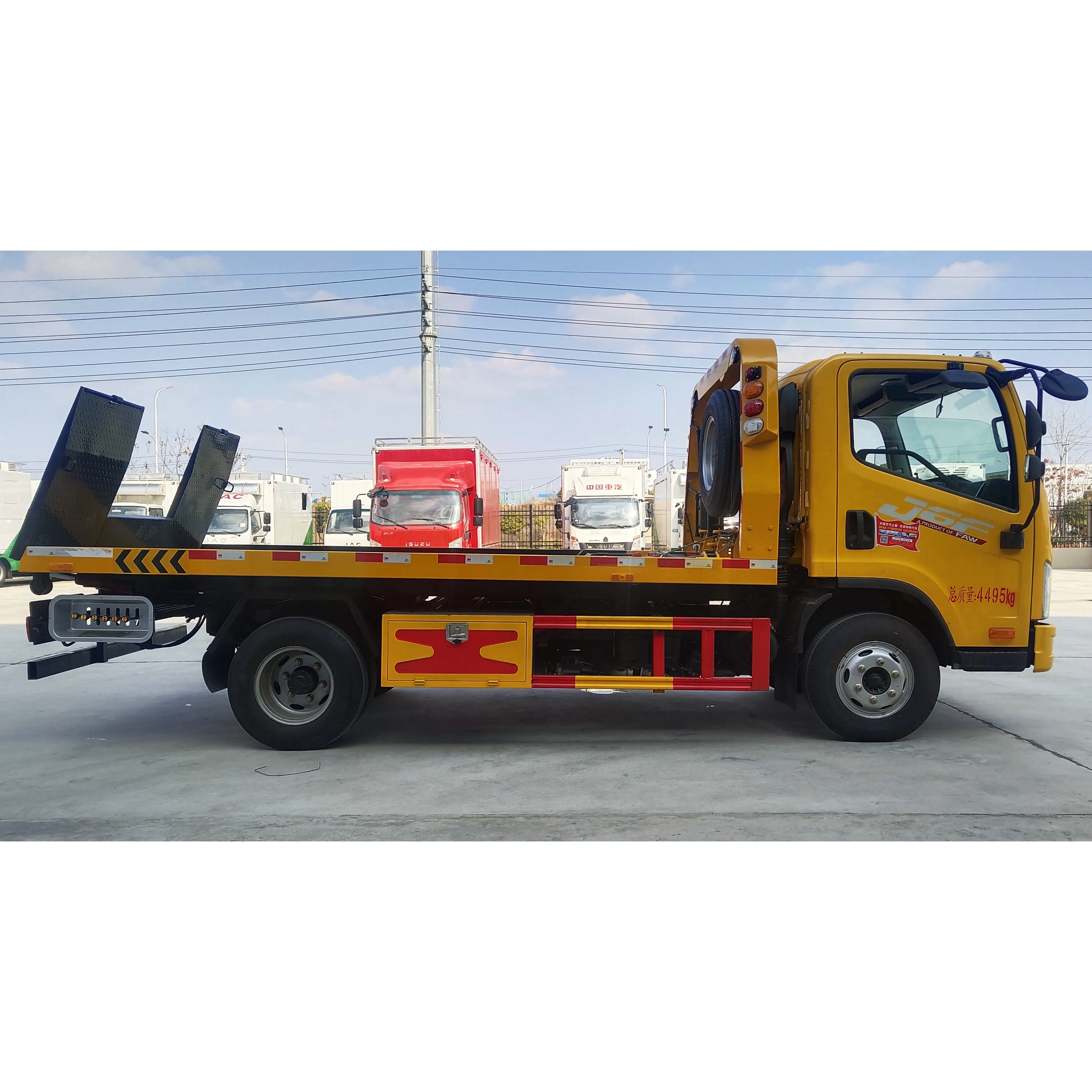 FAW 4t 5t Flatbed Wrecker Towing Tow Truck heavy duty tow truck