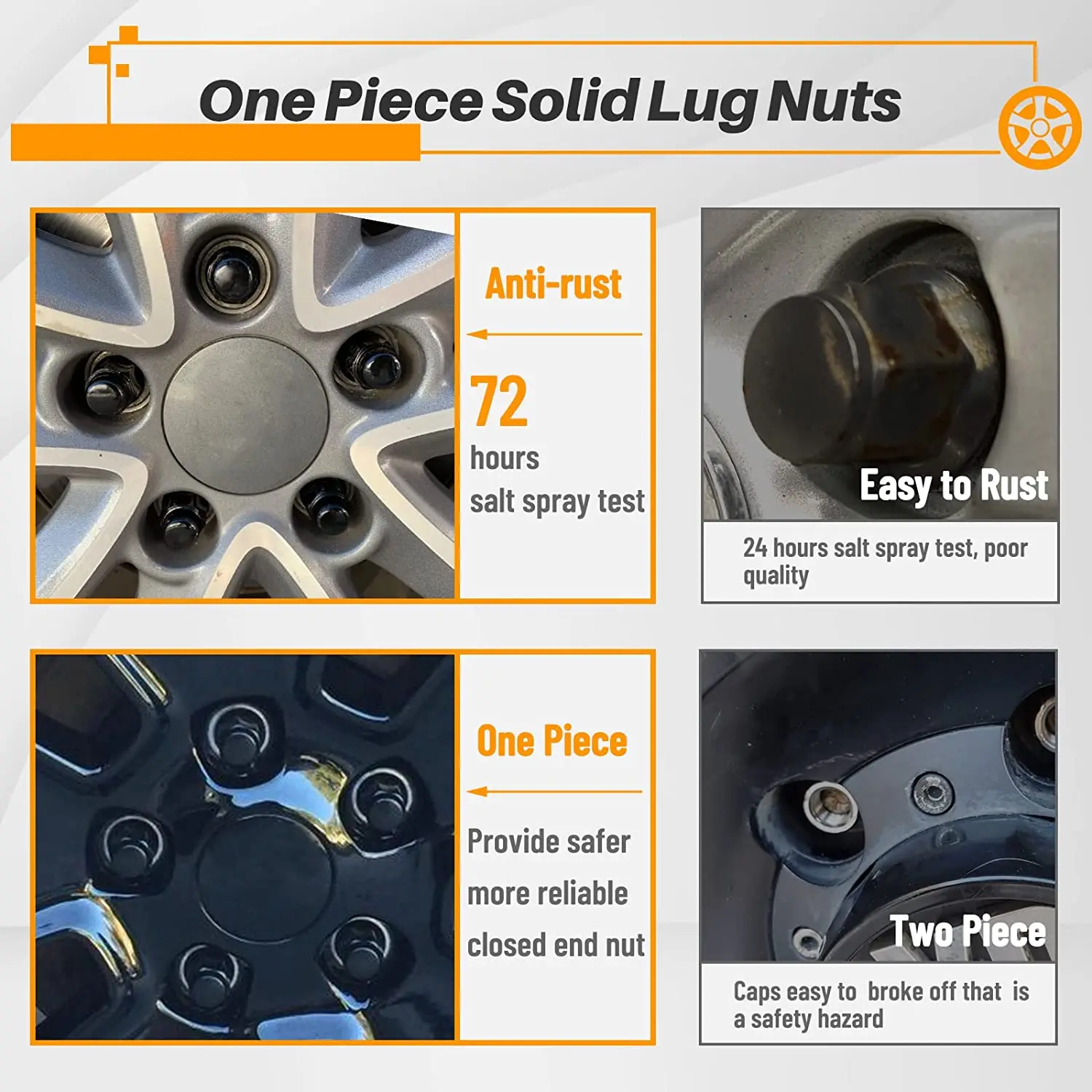 Колесные гайки M12x1.5, зажимные гайки для 2006-2019 Ford Black Chrome Acorn, автомобильная Шестигранная гайка